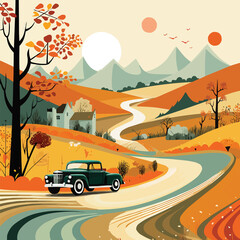 A driveway in Autumn