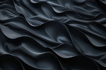 Fototapeta premium Dark background with dramatic black waves, deep shadows, and high contrast for a mysterious and intense design