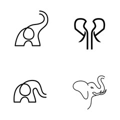 line African indian Elephant Logo Elephant Logo icon