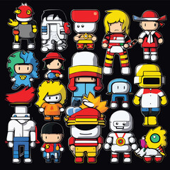 Set of Unique Cartoonish Characters