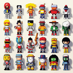 Set of Stylish Cartoonish Characters