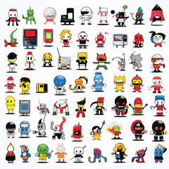 A set of Fictional Cartoonish Characters