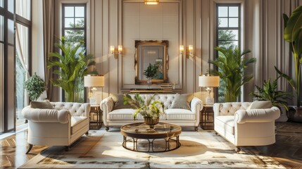 Fototapeta premium Beautiful living room interior 