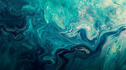 Obraz premium Abstract teal blue green gradient paint background with liquid fluid grunge texture