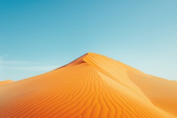 Orange sand dune in the sahara desert under blue sky a traveler's dream adventure in nature