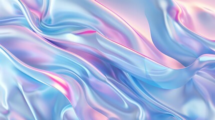 Obraz premium This image features a smooth, flowing fabric-like texture in shades of blue and pink, creating a sense of softness and tranquility