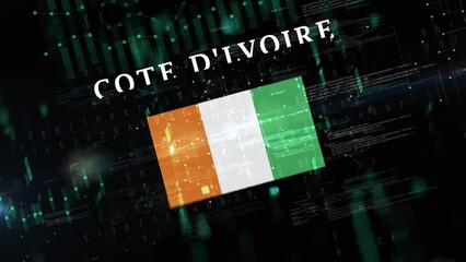 Cote d'lvoire with Digital flag Intro - Powered by Adobe