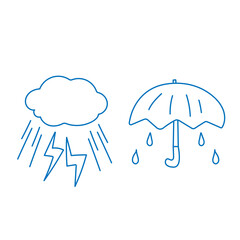 雨の日の天気イラストセット