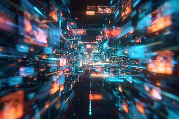 Fototapeta premium The concept of digital content, a social network service, streaming video, and NFT, which is a non-fungible token
