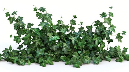 Naklejka premium lush green hedera helix ivy plant isolated on white background 3d botanical illustration