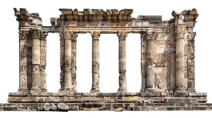 Fototapeta premium majestic ancient historical ruins isolated on white background cut out highresolution photo