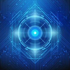 Obraz premium blue geometric shape abstract technology background