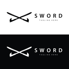 Sword weapon inspiration silhouette design illustration simple minimalist sword logo template