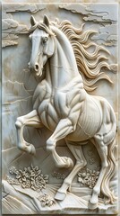 Beautiful animal 3d relief wallpaper. Mural wallpaper. AI generated illustration