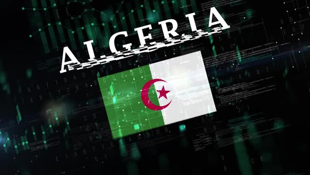 Algeria with Digital flag - Powered by Adobe