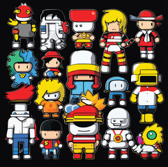 Set of Unique Cartoonish Characters