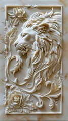 Beautiful animal 3d relief wallpaper. Mural wallpaper. AI generated illustration