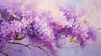 Purple flowers oil painting