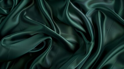 Fototapeta premium Dark emerald silk with a soft sheen