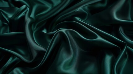 Fototapeta premium Dark emerald silk with a soft sheen