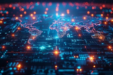 Fototapeta premium abstract, advanced, automated, backgrounds, business, cloud computing, computer network,