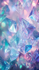 Abstract geometric shapes rainbow crystal