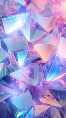Abstract geometric shapes rainbow crystal