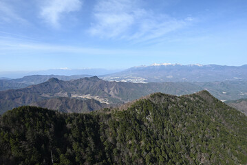 Naklejka premium Climbing Mt. Ogura, Nagano, Japan