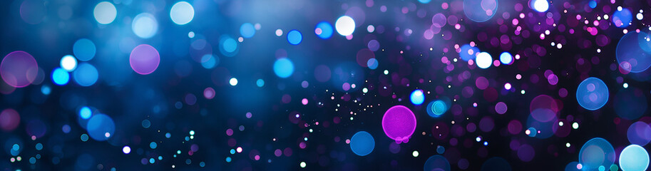 The background is a gradient of dark blue and black with sparkly light-colored dots scattered throughout. Modern art geometry shape or abstract art with colorful vibrant color. Trendy pattern