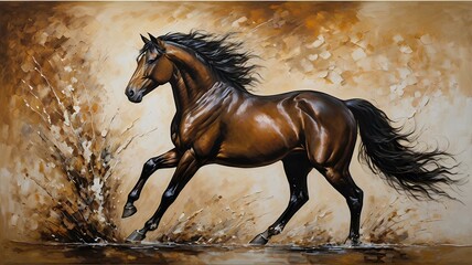 Luxuriously detailed wall art featuring a majestic horse for elegant wall decor.