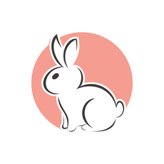 bunny icon logo design with simple concept