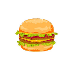 hamburger isolated on white background