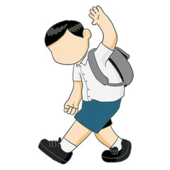 Kid with school uniform