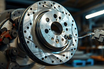 Close up of brake fluid being added to automotive disc brake system
