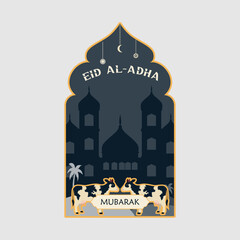Eid Al Adha badge logo vector graphic illustration on background