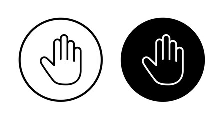 Hand icon vector isolated on white background. Hand gesture. hand stop
