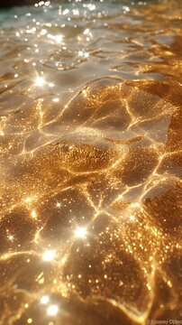 Close up view of glistening water reflecting the sun