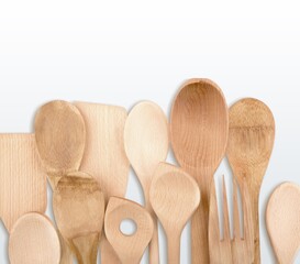 Classic kitchen wppden Spoon on the desk