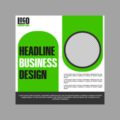 modern green and white social media post design for promotion for business.