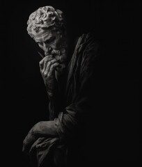 Statue of a man thinking..