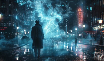 Fototapeta premium action of eradicating detectives, fast running time with generative ai