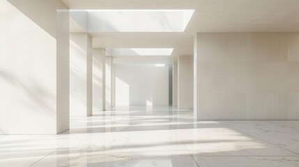 Fototapeta premium Clean white space with a large empty area and a smooth background.