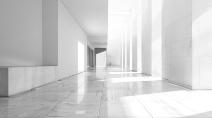 Fototapeta premium Clean white space with a large empty area and a smooth background.