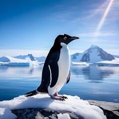 Fototapeta premium penguin on ice