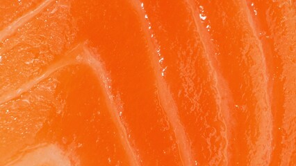 Luxurious sashimi: Premium salmon slices, radiant with deep orange hues and delicate marbling. Each...