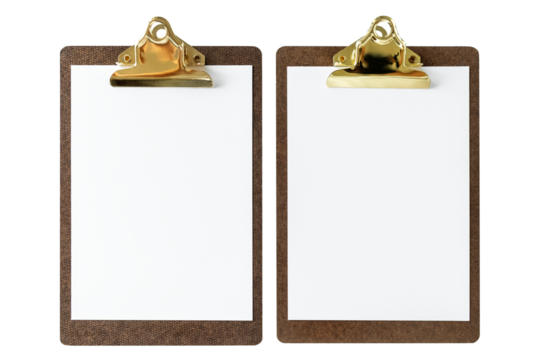 Clipboard with a document template transparent png