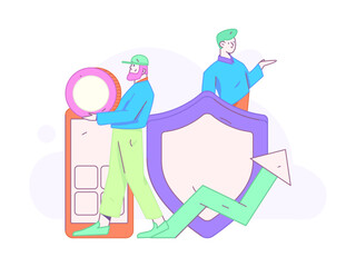 Internet financial management investment flat vector concept operation hand drawn illustration
