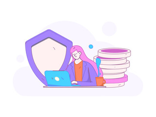 Internet financial management investment flat vector concept operation hand drawn illustration
