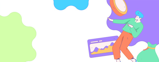 Internet financial management investment flat vector concept operation hand drawn illustration
