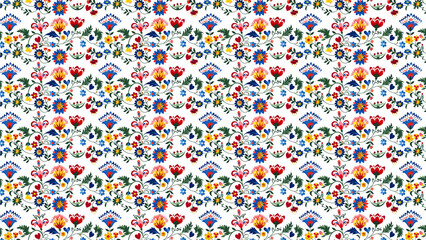 Vibrant Folk Floral Pattern